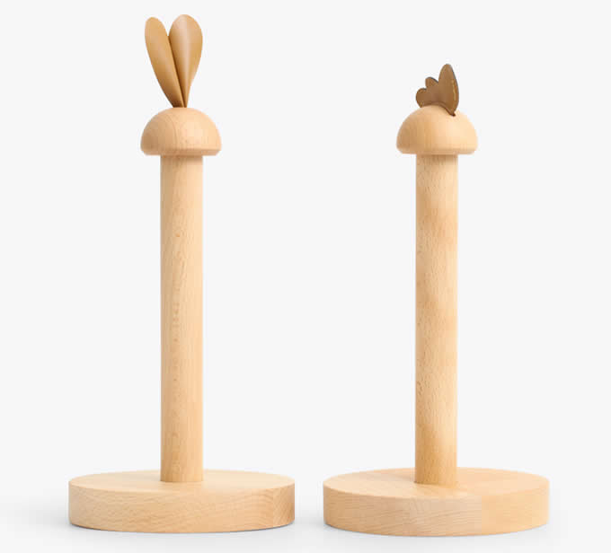 Wooden Chicken & Rabbit Toilet Paper Roll Holder