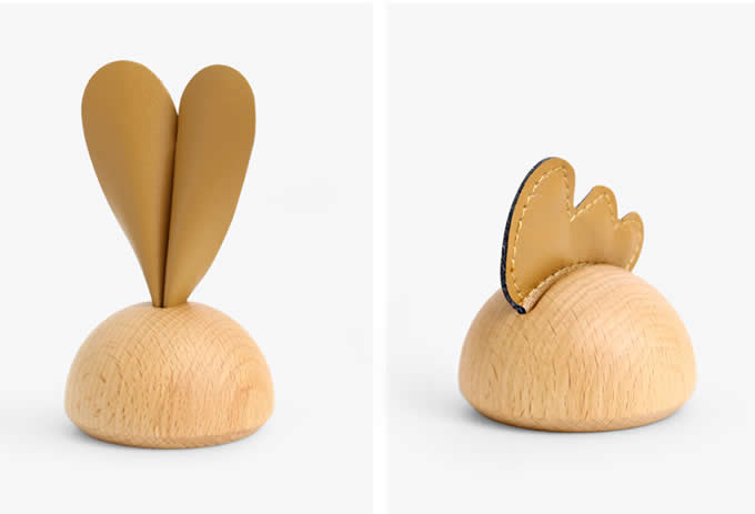 Wooden Chicken & Rabbit Toilet Paper Roll Holder