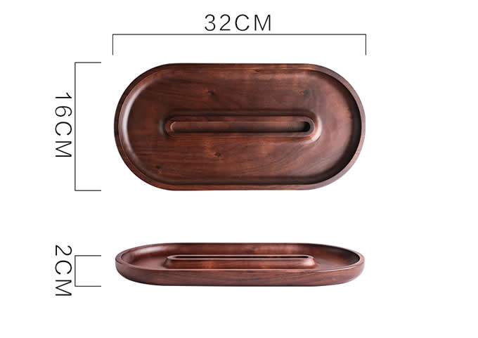   Wooden Dessert Tray Cookie Snack Nut Serving Dish  with Cellphone Holder   