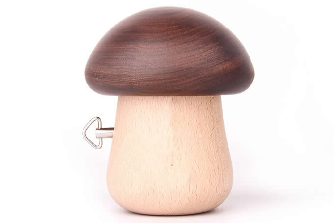 Wooden Mushroom Musical Box