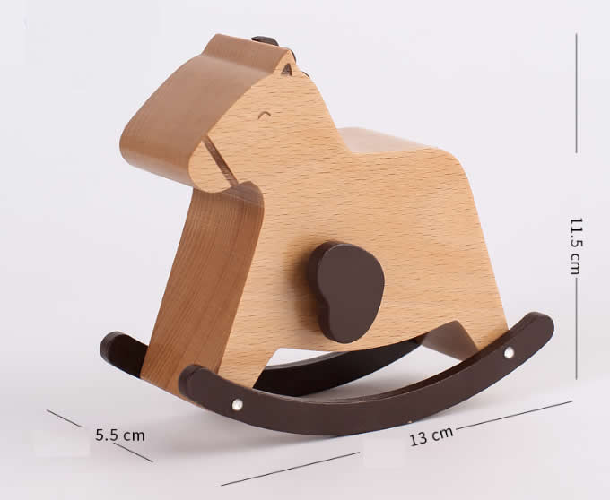 Wooden Rabbit & Horse Musical Box