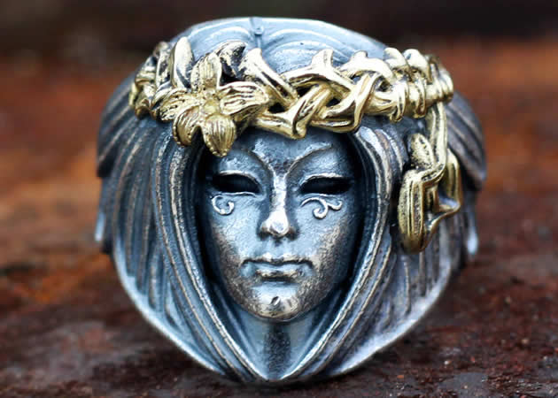 Classic Retro Myth Goddess Of Luck Silver Ring