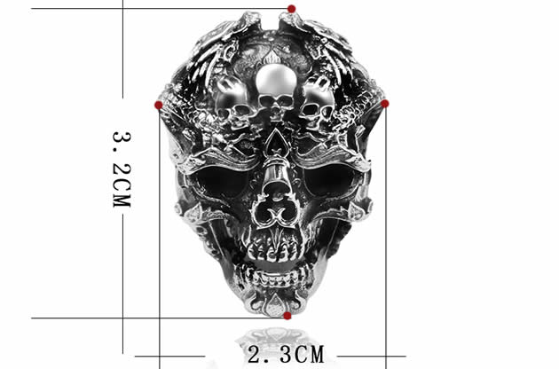 Creative Punk Style Skull Retro Silver Ring