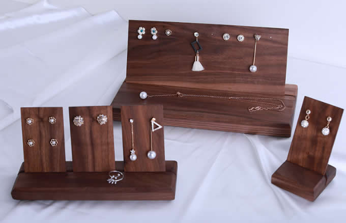   Black walnut Jewelry  Earrings Holder Earring Display Stand Jewelry Display shelf Show Case Organizer Tray