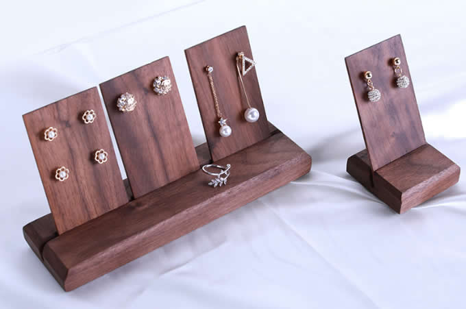   Black walnut Jewelry  Earrings Holder Earring Display Stand Jewelry Display shelf Show Case Organizer Tray