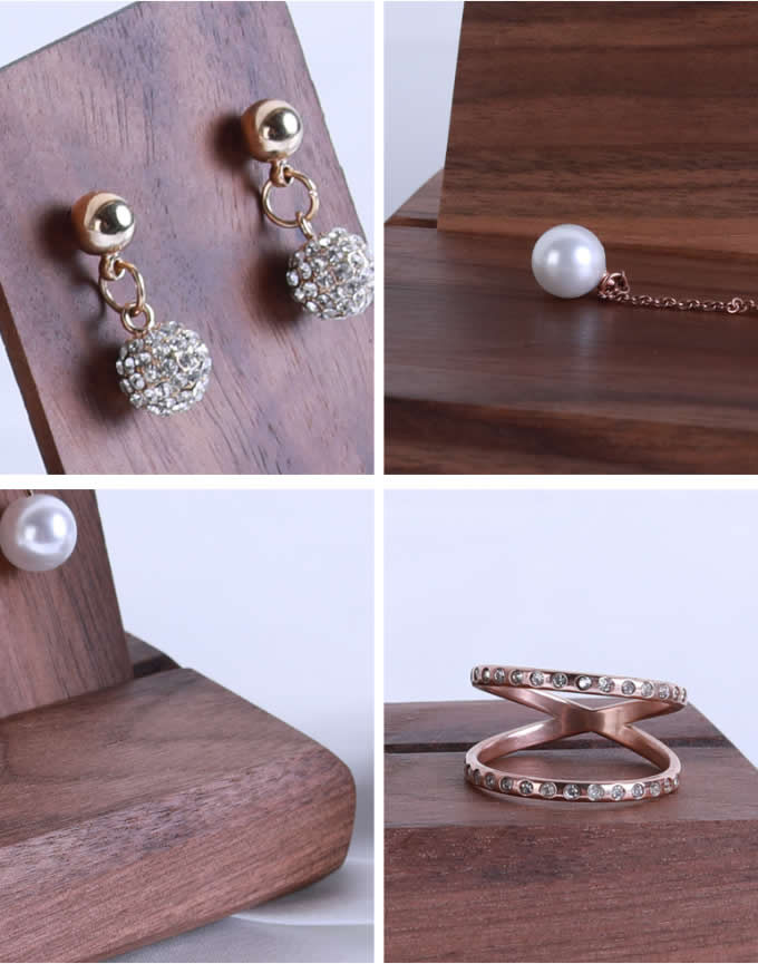   Black walnut Jewelry  Earrings Holder Earring Display Stand Jewelry Display shelf Show Case Organizer Tray