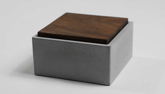 Concrete Storage Box with Lid for Small Parts, Crafts and Jewelry