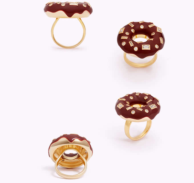  Donut Shaped Ring,Brown