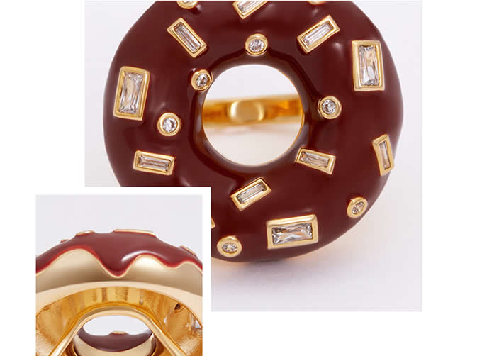  Donut Shaped Ring,Brown