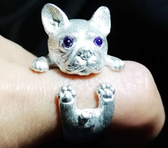 925 Silver Handmade Cute Dog Ring 