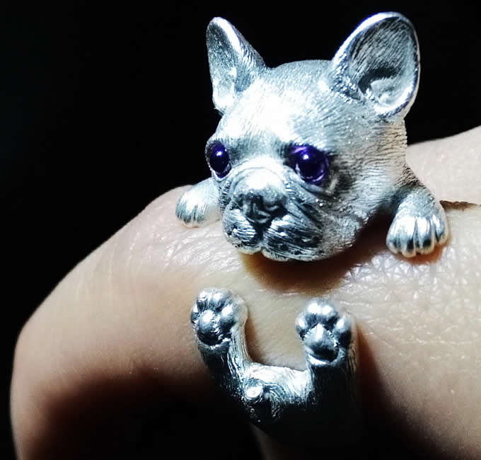 925 Silver Handmade Cute Dog Ring 