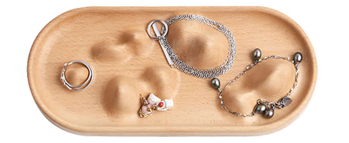 Black Walnut Wooden Necklace Jewelry Display Tray Case, Jewelry Storage Box Organizer