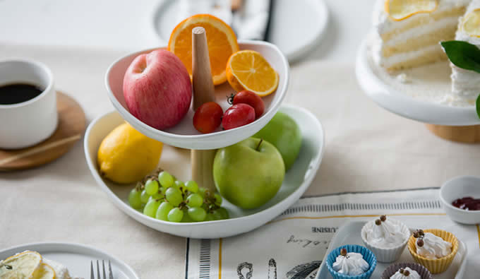   2-Tier Ceramics	 Fruit Bowl 