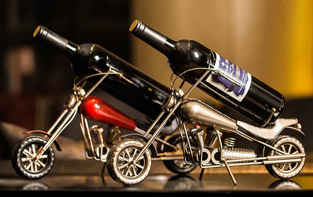 Classic Punk Style Harley Motorcycle Wine Rack Bottle Holder