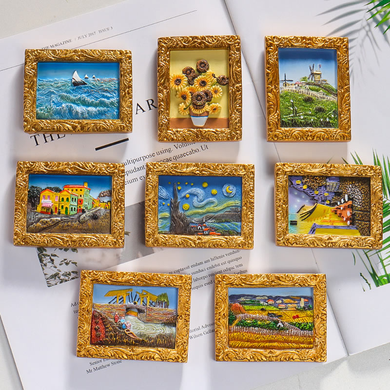 Lassical World Famous Paintings Fridge Magnets-Set Of 3