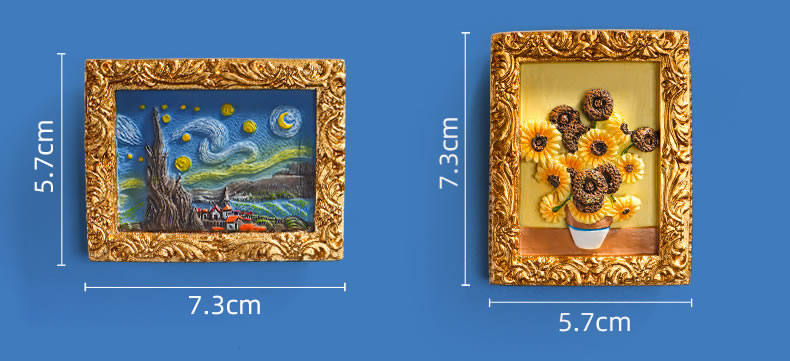 Lassical World Famous Paintings Fridge Magnets-Set Of 3