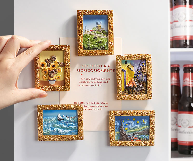 Lassical World Famous Paintings Fridge Magnets-Set Of 3