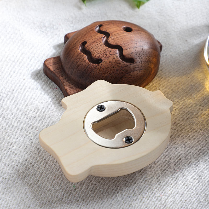 Wooden Beer Mugs Shaped Bottle Opener Fridge Magnet