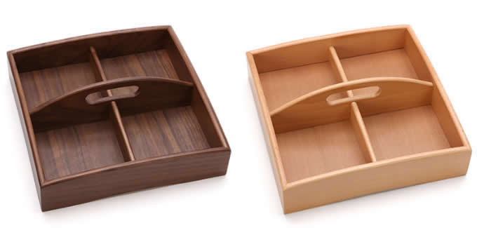  Bamboo Wooden Display Plate Tray Dish with Dividers