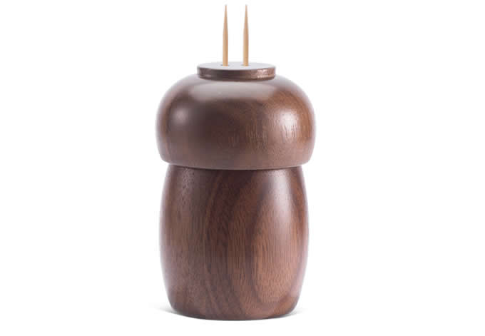 Black Walnut Wooden Pig Toothpick Holder 