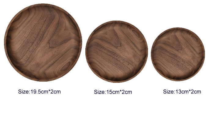   Black Walnut Round Tray Food & Fruit Plate