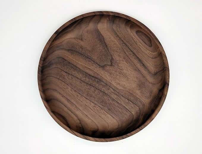   Black Walnut Round Tray Food & Fruit Plate