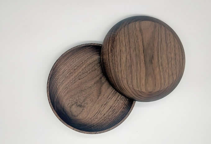   Black Walnut Round Tray Food & Fruit Plate