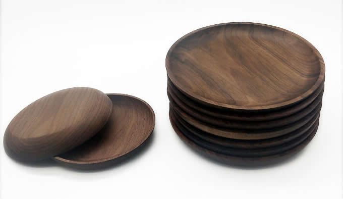   Black Walnut Round Tray Food & Fruit Plate