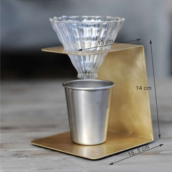 Brass Pour Over Drip Coffee Maker Dripper Stand