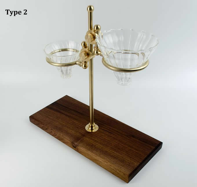  Simple Black Walnut Base Brass Pour Over Drip Coffee Maker Dripper Stand 