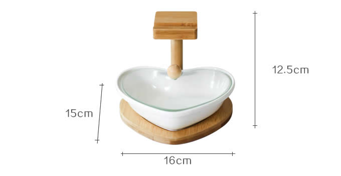 Ceramic Lazy Seeds Snacks fruit Plate With Bamboo Mobile phone holder   