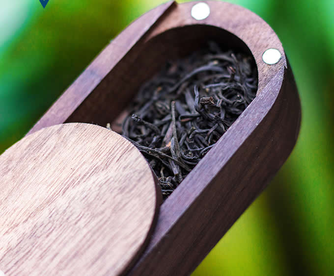  Customize Logo/Name Portable Travel Type Black Walnut Wood Tea Box