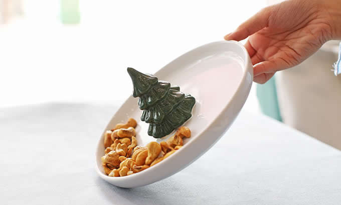  Cute Christmas tree Fruit Salad Nut Bowl