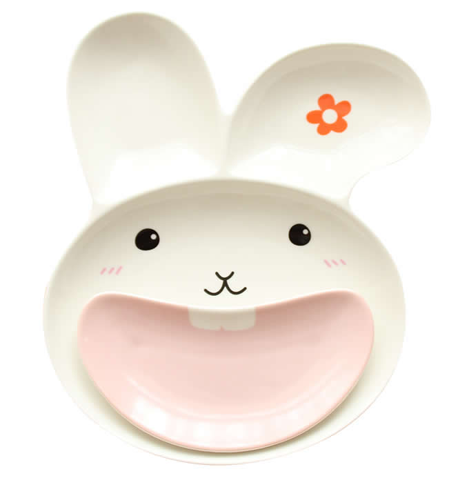  Cute Rabbit & Monkey Pattern Kid Dinner Dish