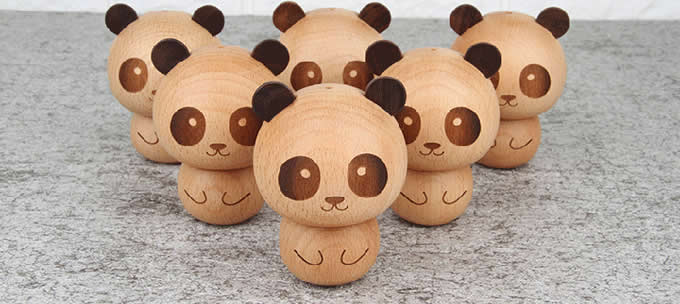 Cute Wooden Panda&Ice cream Toothpick Holder