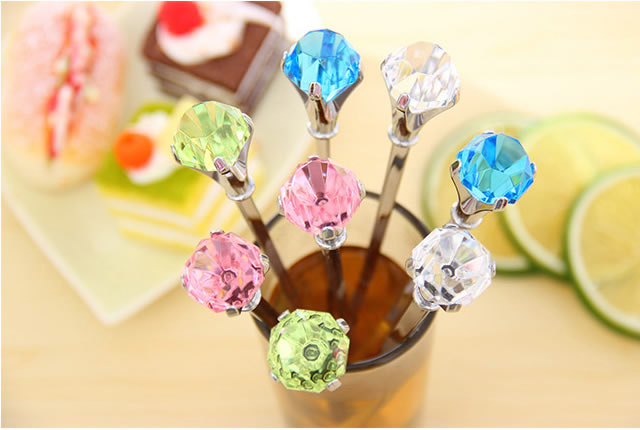 Faux  Rhinestone Decor Steel Spoon And Fork Set