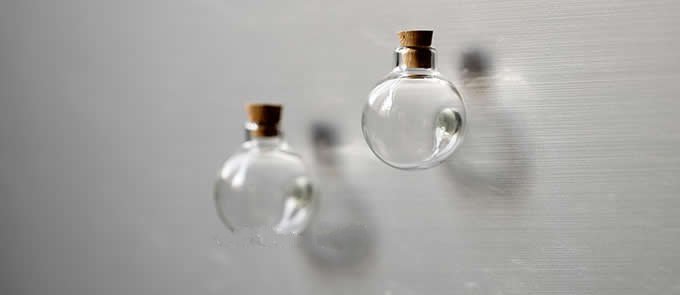 Glass Vase Fridge Magnets, Set of 6