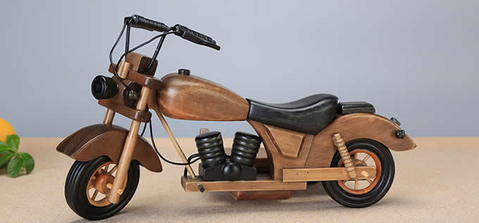  Handmade Wooden Motorcycle Wine Bottle Holder