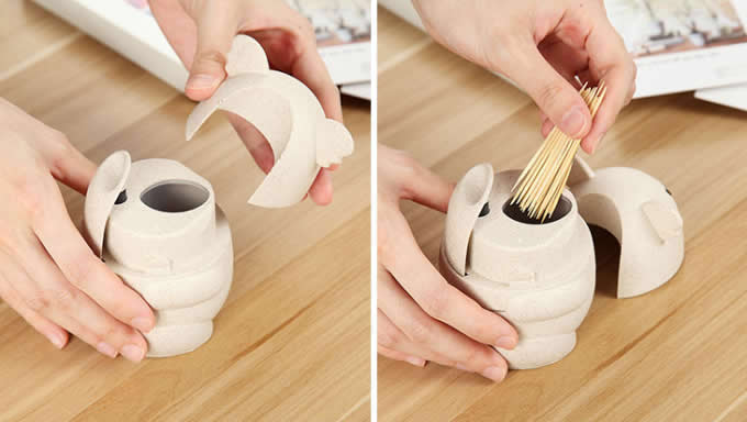   Lovely Hand Press Automatic Toothpick Box Holder 