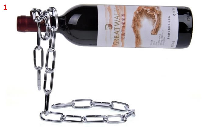 Magic Iron  Chain Floating Wine Bottle Holder