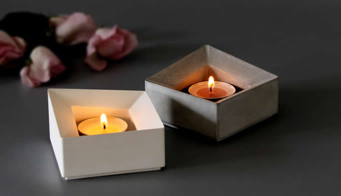   Tea Light Concrete Candle Holder 