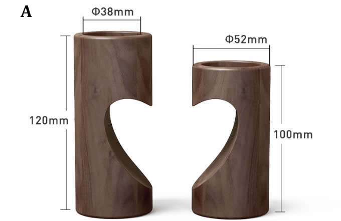 Tea Light Black Walnut Wooden Candle Holder Set