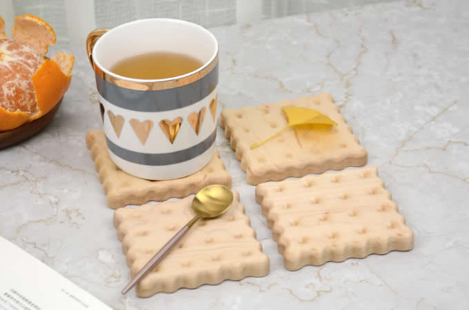   Wood Cookies Shaped Coaster 