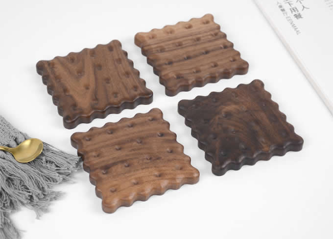   Wood Cookies Shaped Coaster 