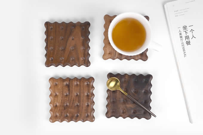   Wood Cookies Shaped Coaster 