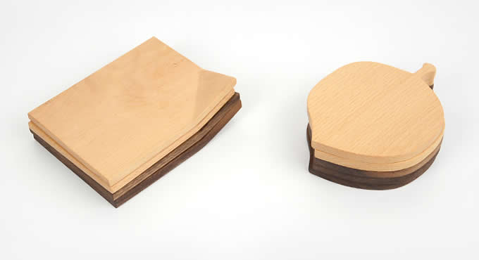 Wood Leaf Square Coaster 