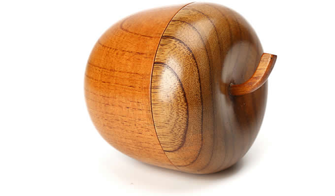   Wooden Apple Shaped Bowl