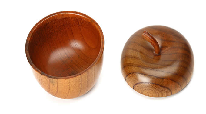   Wooden Apple Shaped Bowl