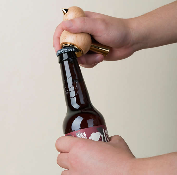 Wooden Bird Bottle Opener