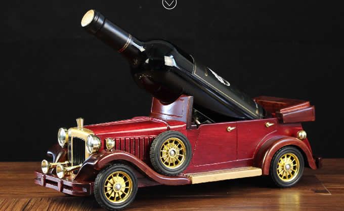 Wooden Classic Car Wine Bottle Holder